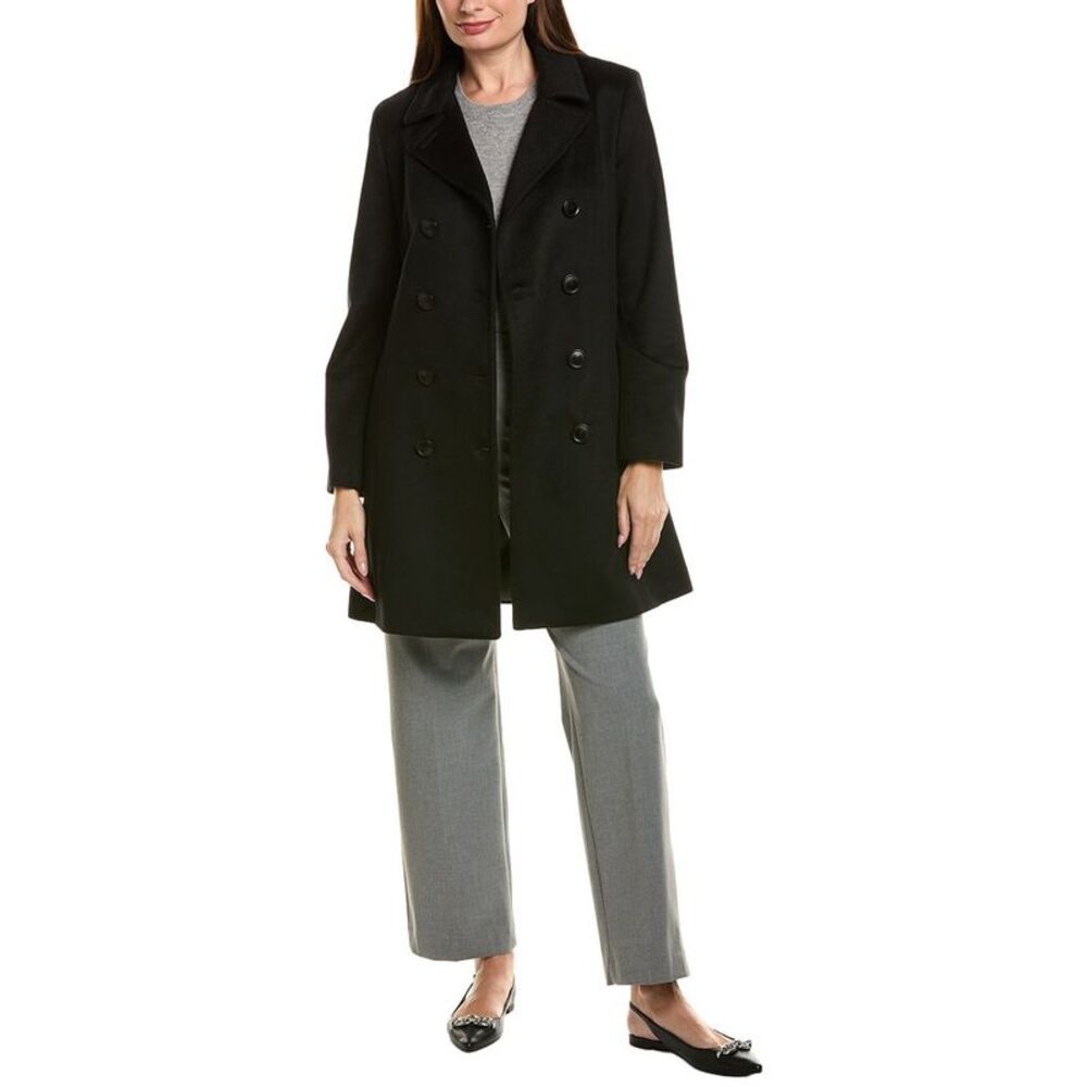 Sofia Cashmere Womens Sofiacashmere Modern Wool & Cashmere-Blend Trench Coat,